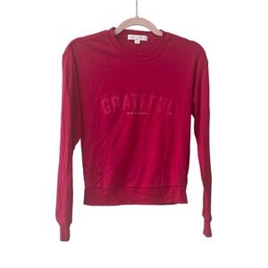 Spiritual Gangster Womens Small Red Grateful Graphic Crewneck Sweatshirt